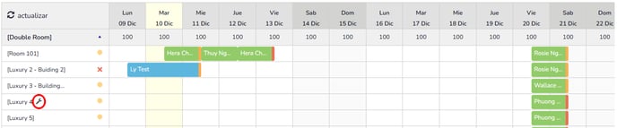 Cómo configurar y editar nombres de habitaciones en el calendario