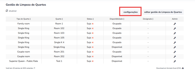 Housekeeping and room status settings2