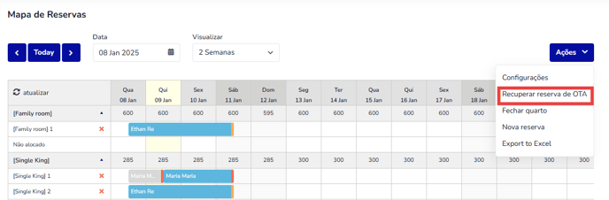 Retrieving OTA bookings in the Calendar1