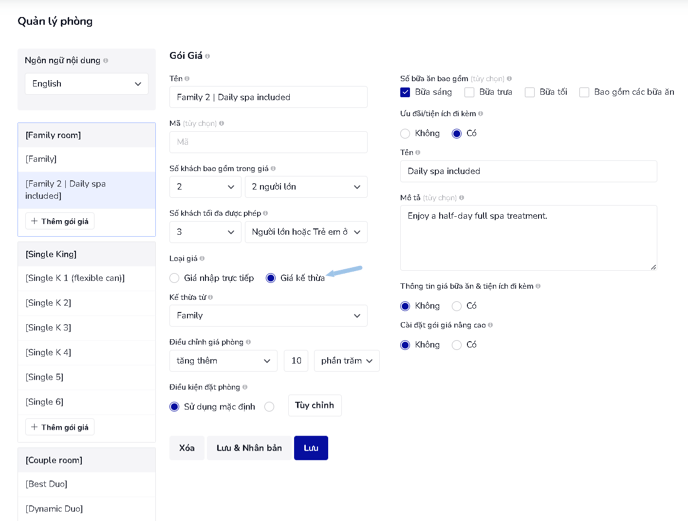 derived rate plan